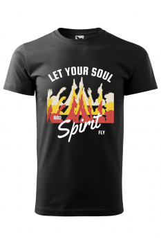 Tricou personalizat Let Your Soul and Spirit Fly pentru barbati, negru, 100% bumbac
