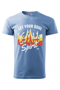 Tricou personalizat Let Your Soul and Spirit Fly pentru barbati, albastru deschis, 100% bumbac