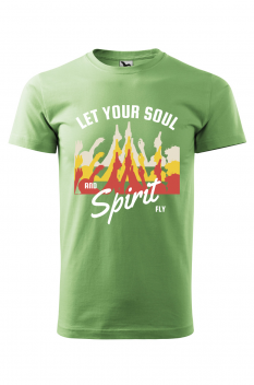 Tricou personalizat Let Your Soul and Spirit Fly pentru barbati, verde iarba, 100% bumbac