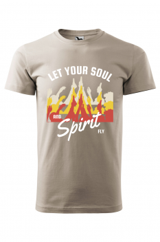 Tricou personalizat Let Your Soul and Spirit Fly pentru barbati, gri ice, 100% bumbac