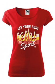 Tricou personalizat Let Your Soul and Spirit Fly, pentru femei, rosu, 100% bumbac