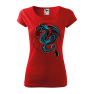 Tricou personalizat Blue Dragon, pentru femei, rosu, 100% bumbac