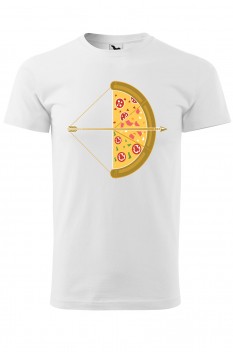 Tricou imprimat Arrow Pizza, pentru barbati, alb, 100% bumbac