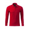 Tricou polo barbati Malfini Premium Contrast Stripe Long Sleeve, formula red