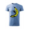 Tricou imprimat Banana Skateboard, pentru barbati, albastru deschis, 100% bumbac