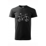 Tricou imprimat Bicycle Peace, pentru barbati, negru, 100% bumbac