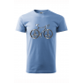 Tricou imprimat Bicycle Peace, pentru barbati, albastru deschis, 100% bumbac