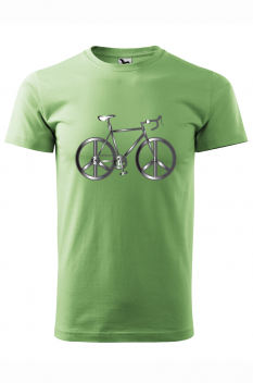 Tricou imprimat Bicycle Peace, pentru barbati, verde iarba, 100% bumbac