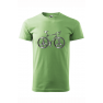 Tricou imprimat Bicycle Peace, pentru barbati, verde iarba, 100% bumbac