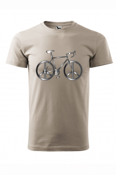 Tricou imprimat Bicycle Peace, pentru barbati, gri ice, 100% bumbac