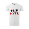 Tricou imprimat Abbey Road Killer Red, pentru barbati, alb, 100% bumbac