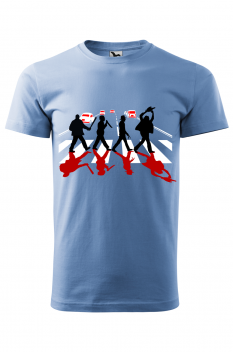 Tricou imprimat Abbey Road Killer Red, pentru barbati, albastru deschis, 100% bumbac