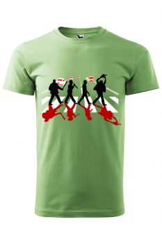 Tricou imprimat Abbey Road Killer Red, pentru barbati, verde iarba, 100% bumbac