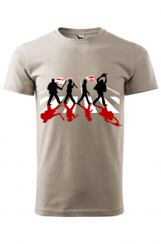 Tricou imprimat Abbey Road Killer Red, pentru barbati, gri ice, 100% bumbac