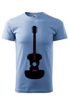 Tricou imprimat Accoustic Guitar, pentru barbati, albastru deschis, 100% bumbac