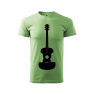 Tricou imprimat Accoustic Guitar, pentru barbati, verde iarba, 100% bumbac