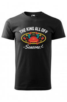 Tricou imprimat The King all off Seasons, pentru barbati, negru, 100% bumbac
