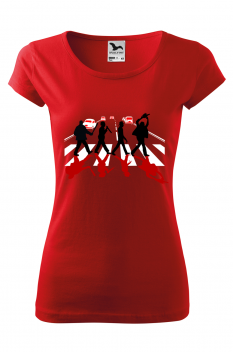 Tricou imprimat Abbey Road Killer Red, pentru femei, rosu, 100% bumbac