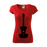 Tricou imprimat Accoustic Guitar, pentru femei, rosu, 100% bumbac