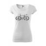 Tricou imprimat Bicycle Peace, pentru femei, alb, 100% bumbac