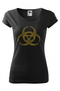 Tricou imprimat Biohazard, pentru femei, negru, 100% bumbac