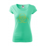 Tricou imprimat Biohazard, pentru femei, verde menta, 100% bumbac