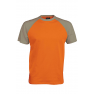 Tricou barbati, bumbac 100%, Kariban Baseball KA330, orange/light grey