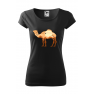 Tricou imprimat Camel, pentru femei, negru, 100% bumbac
