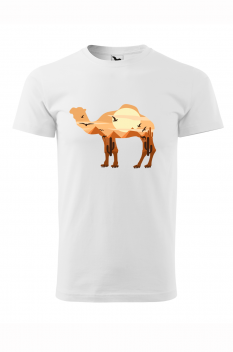 Tricou imprimat Camel, pentru barbati, alb, 100% bumbac