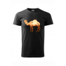Tricou imprimat Camel, pentru barbati, negru, 100% bumbac