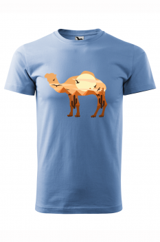 Tricou imprimat Camel, pentru barbati, albastru deschis, 100% bumbac