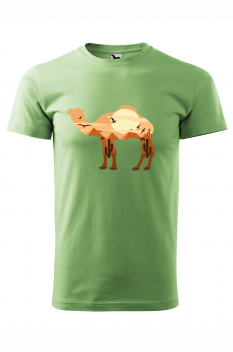 Tricou imprimat Camel, pentru barbati, verde iarba, 100% bumbac