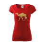 Tricou imprimat Camel Ornament, pentru femei, rosu, 100% bumbac