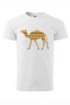Tricou imprimat Camel Ornament, pentru barbati, alb, 100% bumbac