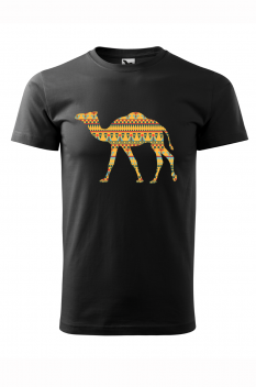 Tricou imprimat Camel Ornament, pentru barbati, negru, 100% bumbac