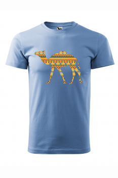 Tricou imprimat Camel Ornament, pentru barbati, albastru deschis, 100% bumbac
