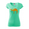 Tricou imprimat Camel Pyramid, pentru femei, verde menta, 100% bumbac