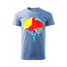 Tricou imprimat Brain Skydiving, pentru barbati, albastru deschis, 100% bumbac