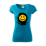 Tricou imprimat Che Smile, pentru femei, turcoaz, 100% bumbac