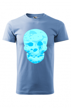 Tricou imprimat Dead Sea, pentru barbati, albastru deschis, 100% bumbac