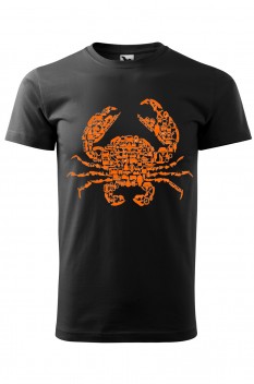 Tricou imprimat Crab, pentru barbati, negru, 100% bumbac