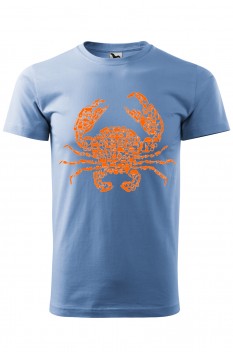 Tricou imprimat Crab, pentru barbati, albastru deschis, 100% bumbac