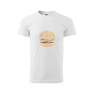 Tricou imprimat Burger, pentru barbati, alb, 100% bumbac