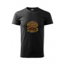 Tricou imprimat Burger, pentru barbati, negru, 100% bumbac