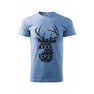 Tricou imprimat Folklore Deer, pentru barbati, albastru deschis, 100% bumbac