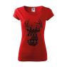 Tricou imprimat Folklore Deer, pentru femei, alb, 100% bumbac