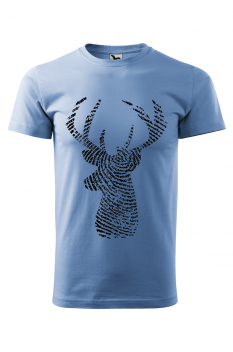 Tricou imprimat Circular Deer, pentru barbati, albastru deschis, 100% bumbac