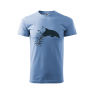 Tricou imprimat Dolphin Birds, pentru barbati, albastru deschis, 100% bumbac