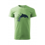 Tricou imprimat Dolphin Birds, pentru barbati, verde iarba, 100% bumbac