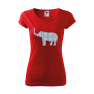 Tricou imprimat Elephant Blue Ornament, pentru femei, rosu, 100% bumbac